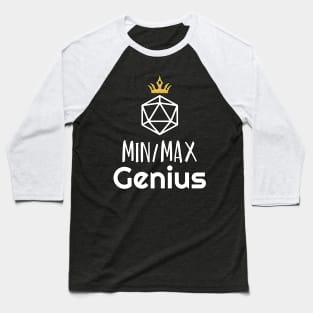 D20 Min Max Genius Baseball T-Shirt